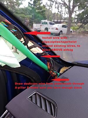 How to Hardwire a dashcam in Mk3 Octy, in 50 easy steps-7-mount-wire-along-pillar-1-jpg